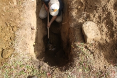 5 foot test hole , we hit water..